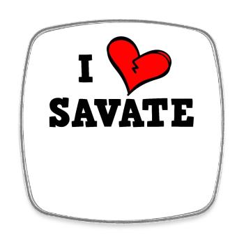 Ich liebe Savate - Viereckiger Kühlschrankmagnet - Weiß - Vorne