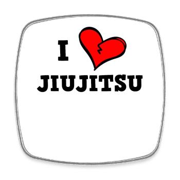 Ich liebe Jiujitsu - Viereckiger Kühlschrankmagnet - Weiß - Vorne