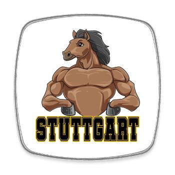 Stuttgarter Löwe Pferd Stadt Schwabe - Viereckiger Kühlschrankmagnet - Weiß - Vorne