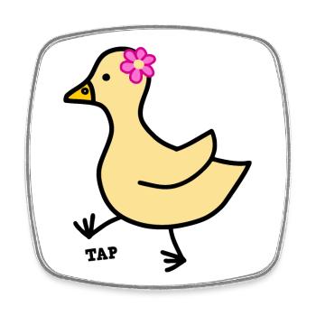 tip tap little duck - Square fridge magnet - white - Front