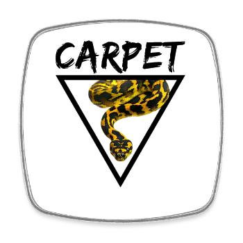 Carpet Python Geometric Snake Owner - Square fridge magnet - white - Front