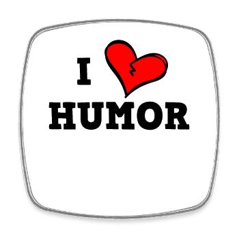 J’aime l’humour - Magnet carré - blanc - Devant