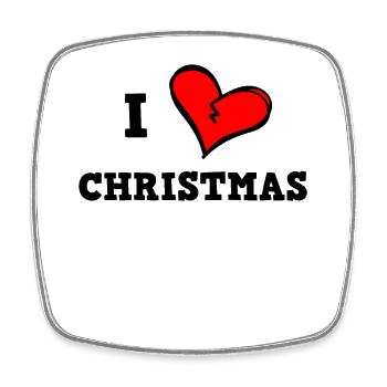 ich liebe Weihnachten - Viereckiger Kühlschrankmagnet - Weiß - Vorne