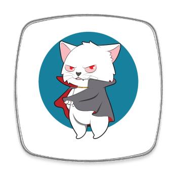 VAMPIRE CAT Halloween Vampir Horror Monster - Square fridge magnet - white - Front