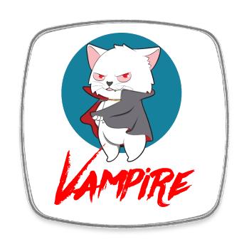 VAMPIRE CAT Halloween Vampir Horror Monster - Square fridge magnet - white - Front