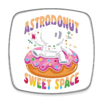 Astrondonut Sweet Space für einen Astronauten mit - Viereckiger Kühlschrankmagnet - Weiß - Vorne