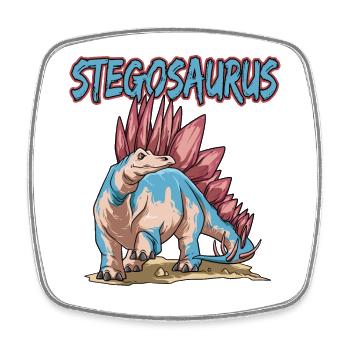 Stegosaurus Dinosaurier - Viereckiger Kühlschrankmagnet - Weiß - Vorne