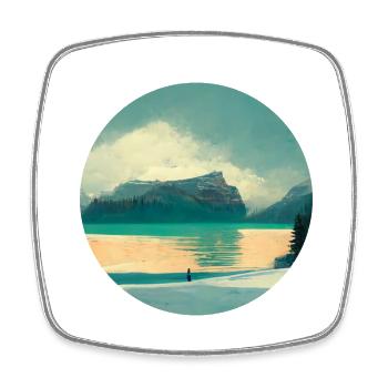 Natur im Kreis Herrliche Aussicht - Viereckiger Kühlschrankmagnet - Weiß - Vorne