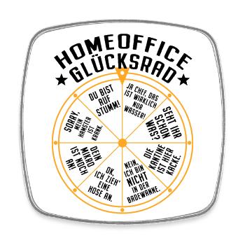 Homeoffice Glücksrad Büro Heimarbeit Home Office - Viereckiger Kühlschrankmagnet - Weiß - Vorne