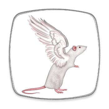 Rat Angel - Square fridge magnet - white - Front