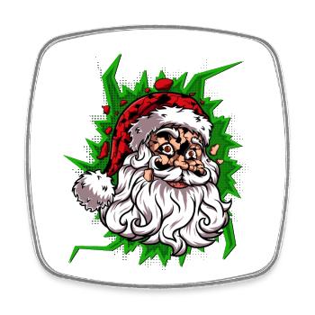 Weihnachtsmann frohe Weihnachten - Viereckiger Kühlschrankmagnet - Weiß - Vorne
