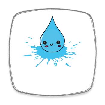 bursting and splashing - water drops - Square fridge magnet - white - Front