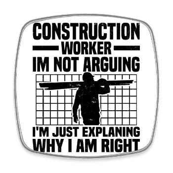 Building site - Square fridge magnet - white - Front