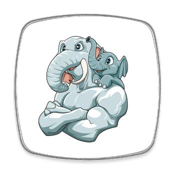 Elefant mit Kind für einen Elefant Liebhaber - Viereckiger Kühlschrankmagnet - Weiß - Vorne
