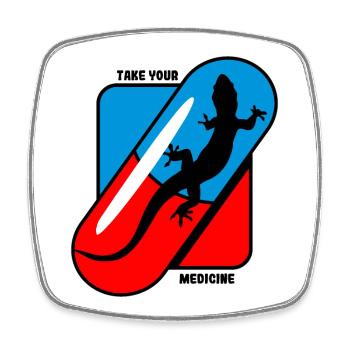Nehmen Sie Ihre Medizin - Geckos - Viereckiger Kühlschrankmagnet - Weiß - Vorne