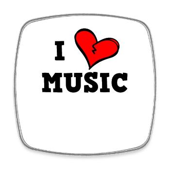 Ich mag Musik - Viereckiger Kühlschrankmagnet - Weiß - Vorne