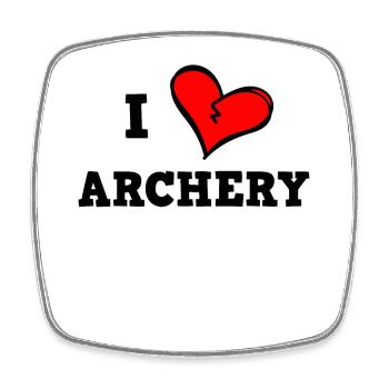 I love archery - Square fridge magnet - white - Front