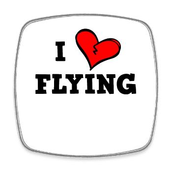 Ich liebe Fliegen - Viereckiger Kühlschrankmagnet - Weiß - Vorne