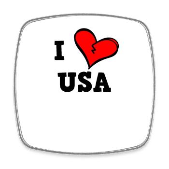 Ich liebe USA - Viereckiger Kühlschrankmagnet - Weiß - Vorne