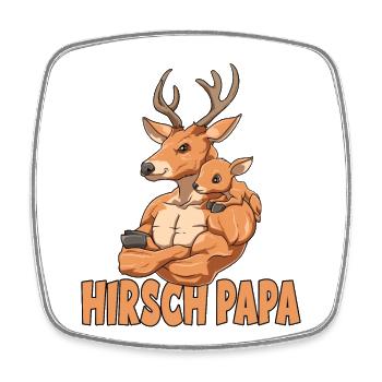 Starker Hirsch mit Hirsch Kind - Viereckiger Kühlschrankmagnet - Weiß - Vorne