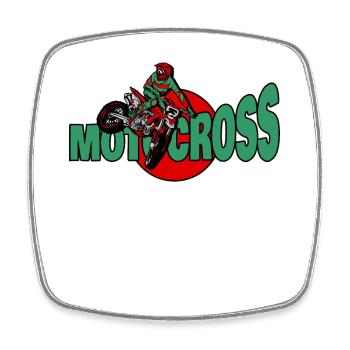 Supercross und Motocross - Viereckiger Kühlschrankmagnet - Weiß - Vorne