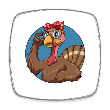 Thanksgiving Truthahn für die Familie - Viereckiger Kühlschrankmagnet - Weiß - Vorne