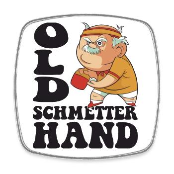 Old Schmetterhand Outfit für Tischtennisspieler - Viereckiger Kühlschrankmagnet - Weiß - Vorne