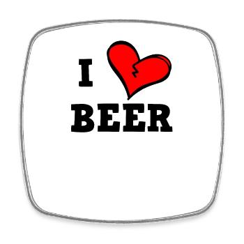 I love beer - Square fridge magnet - white - Front