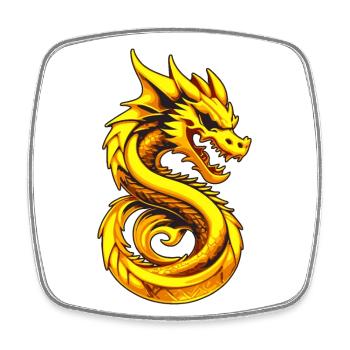 Asie Japon Chine Dragon - Magnet carré - blanc - Devant