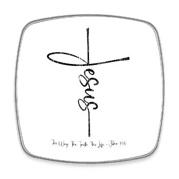 Jesus Christ Bible Verse Way Truth Life Christ - Square fridge magnet - white - Front