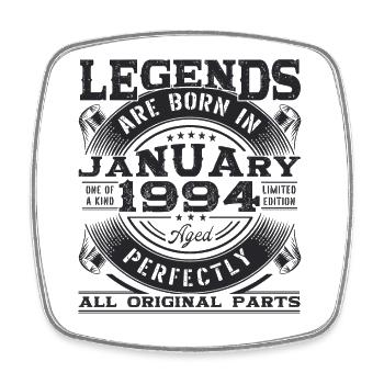 Born 1994 January 29th birthday Gift Man - Square fridge magnet - white - Front