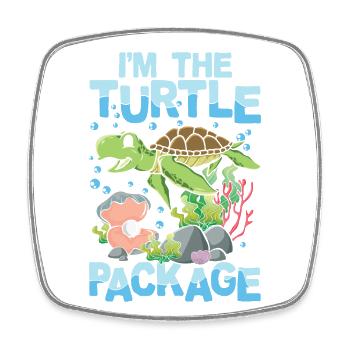 I'M THE TURTLE PACKAGE für - Viereckiger Kühlschrankmagnet - Weiß - Vorne