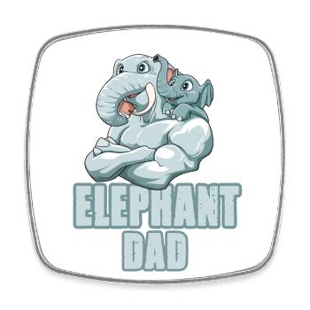 Elephant Dad für einen Elefant Liebhaber Elefant - Viereckiger Kühlschrankmagnet - Weiß - Vorne