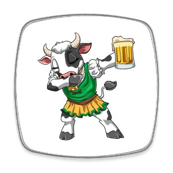 Cow Marquee Beer Dabbing Cows Fair - Magnet carré - blanc - Devant