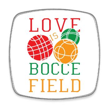 Love Is a Bocce Field - Viereckiger Kühlschrankmagnet - Weiß - Vorne