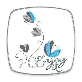 Enjoy it, tulip blossoms - Square fridge magnet - white - Front