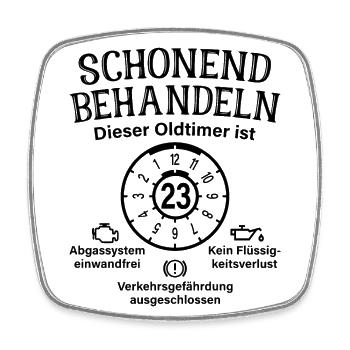 23. Geburtstag Schonend Behandeln Oldtimer Ist 23 - Viereckiger Kühlschrankmagnet - Weiß - Vorne