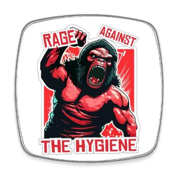 Affenmenschen-Rebellion: Wut gegen die Hygiene - Viereckiger Kühlschrankmagnet - Weiß - Vorne