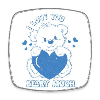 I love you bearish very retro-valentines - Square fridge magnet - white - Front