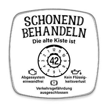 42. Geburtstag Schonend Behandeln Alte Kiste 42 - Viereckiger Kühlschrankmagnet - Weiß - Vorne