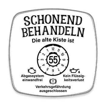 55. Geburtstag Schonend Behandeln Alte Kiste 55 - Viereckiger Kühlschrankmagnet - Weiß - Vorne