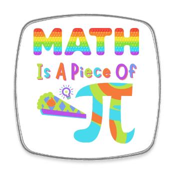 Pi Day 2023 Mathe ist ein Stück Pi Regenbogenbuchstaben - Viereckiger Kühlschrankmagnet - Weiß - Vorne