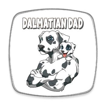 Dalmatiner Papa mit Dalmatiner Kind - Viereckiger Kühlschrankmagnet - Weiß - Vorne