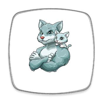 Tomcat Dad für Papas - Viereckiger Kühlschrankmagnet - Weiß - Vorne