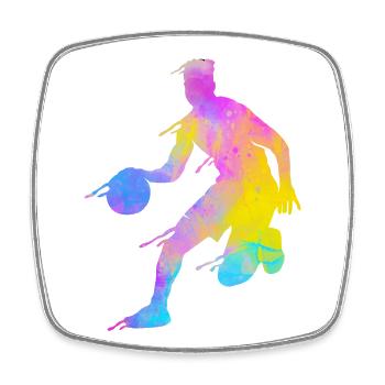 Basketball Colorful Splashes - Square fridge magnet - white - Front