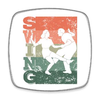 Boogie Woogie Dance Swing Dance Couple - Square fridge magnet - white - Front