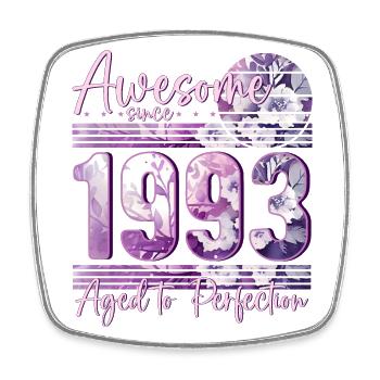 1993 Born birthday woman - Square fridge magnet - white - Front