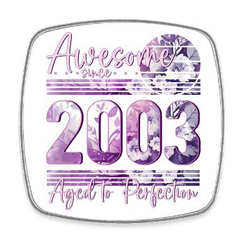 2003 Naissance femme d’anniversaire - Magnet carré - blanc - Devant