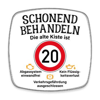 20. Geburtstag Schonend Behandeln Alte Kiste 20 - Viereckiger Kühlschrankmagnet - Weiß - Vorne