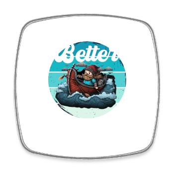Leben ist besser auf einem Boot - Viereckiger Kühlschrankmagnet - Weiß - Vorne
